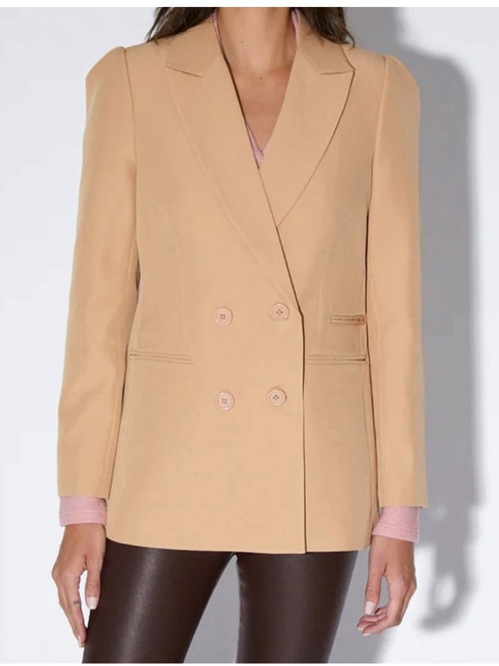Walter Baker Women’s M Double-Breasted Camel Blazer Corporate Business Old Money